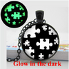 Glow in the Dark Autism Awareness Puzzle Pieces Necklace