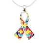 Autism Awareness Ribbon Pendant with Necklace
