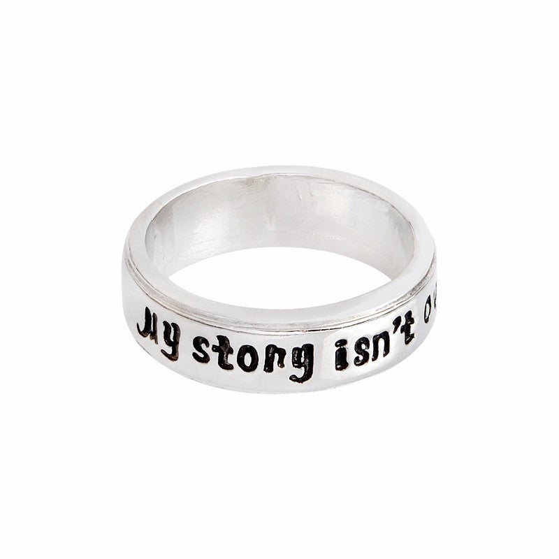 "My story isn't over yet" Semicolon; Suicide Awareness Ring