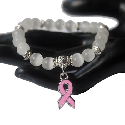 Breast Cancer Awareness Beads Bracelet