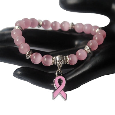 Awareness Pink Topaz Lampwork Bali Breast Cancer Bracelet – SWCreations
