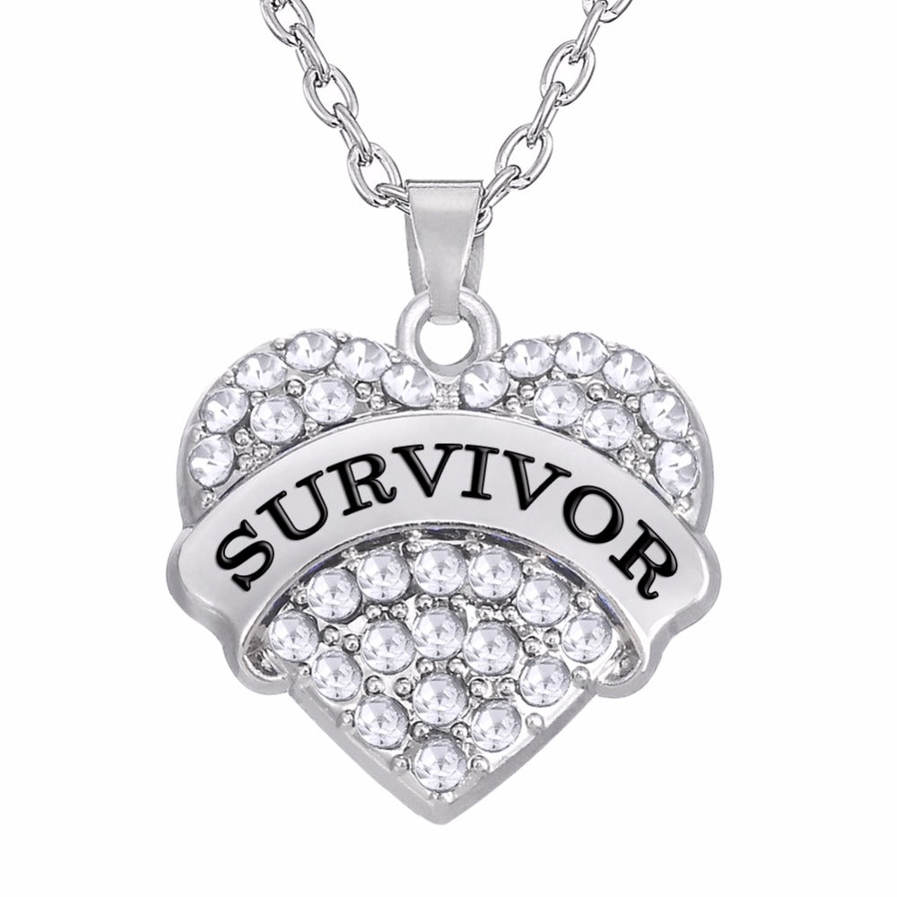 Sterling silver breast cancer because I am a survivor necklace - jewelry -  by owner - sale - craigslist
