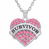 Antique silver SURVIVOR Pendant Necklace Jewelry for Breast Cancer Support and Awareness