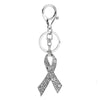 Crystal Ribbons Link Key Chain for Breast Cancer Prevention/Awareness