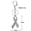 Crystal Ribbons Link Key Chain for Breast Cancer Prevention/Awareness