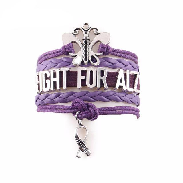 "Fight For Alz" hope bracelet for Alzheimer's Disease Awareness