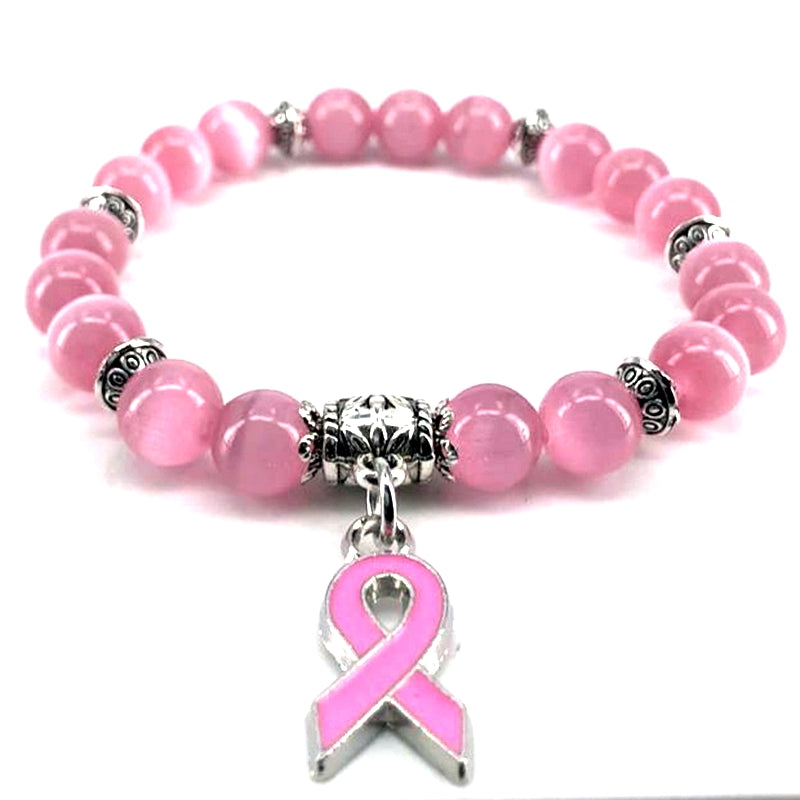 Breast Cancer Bracelet, Breast Cancer Ribbon, Pink Wristband, Breast Cancer  Bangle, Breast Cancer Gift, Breast cancer, Boarding 4 Breast Cancer –  Braceley & Co