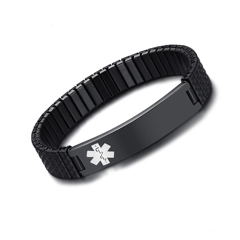 Silver Tone, Medical Alert Black Cord Bracelet - OPC1096 | JTV.com
